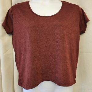 Medium Women’s Short Sleeve Scoop Neck Top - Rust